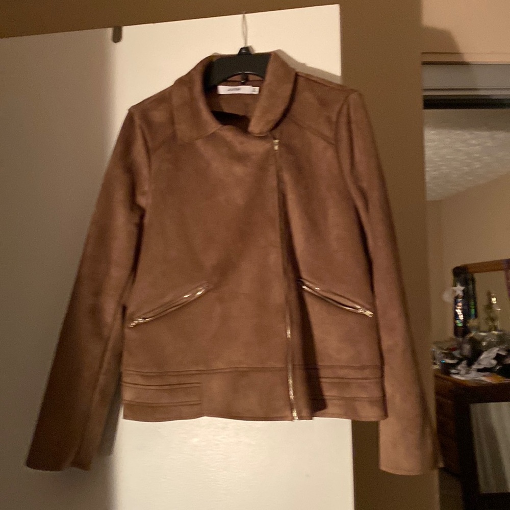 Light brown faux suede jacket